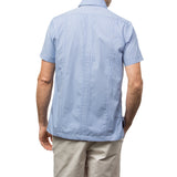 Dictator Guayabera, Mexican Shirt for Men Gingham, Blue 3
