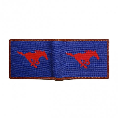 SMU Needlepoint Bi-Fold Wallet