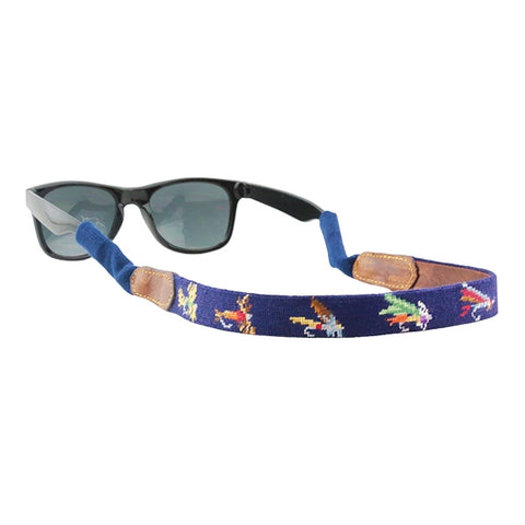 Fishing Flies Needlepoint Sunglass Straps - Dark Navy
