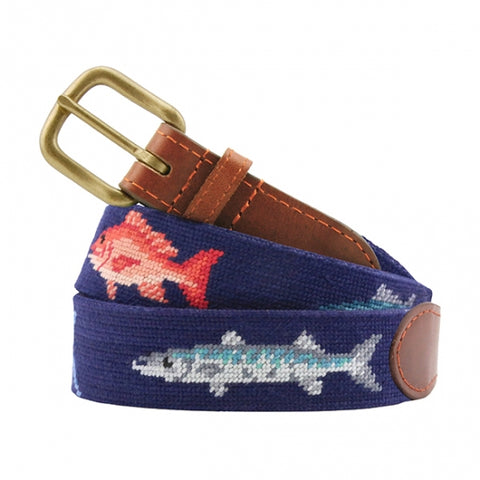 Gulf Coast Fish Needlepoint Belt