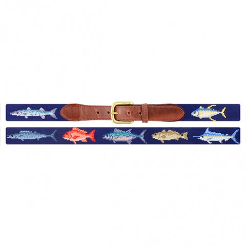 Gulf Coast Fish Needlepoint Belt