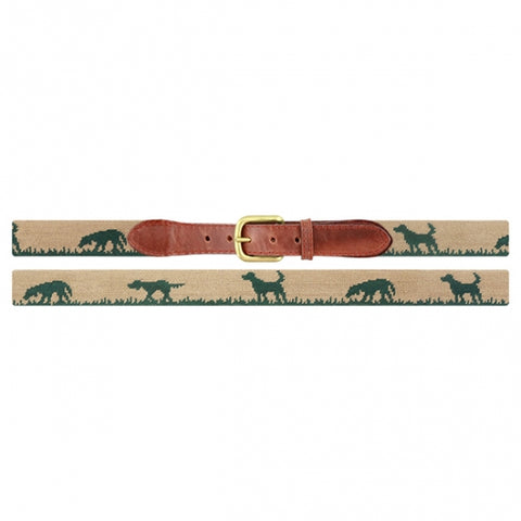 Hunting Dog Needlepoint Belt
