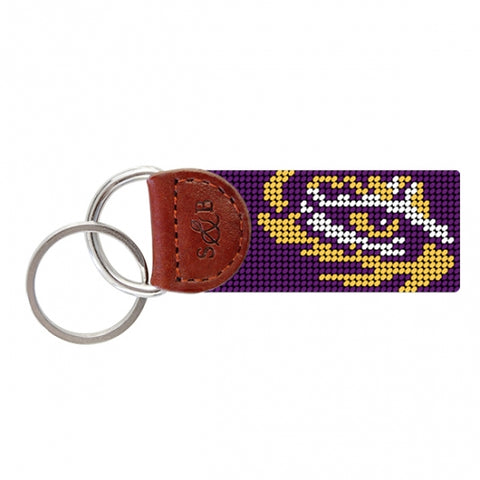 LSU Tiger Eye Needlepoint Key Fob