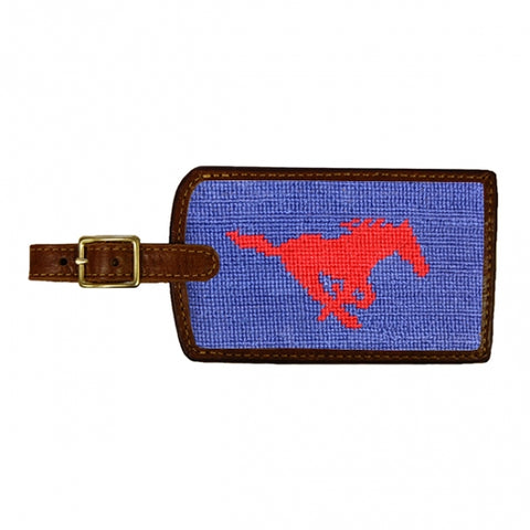 SMU Needlepoint Luggage Tag