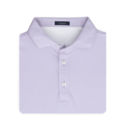 Clarence Mini Diamond Jacquard Performance Polo - Lavender