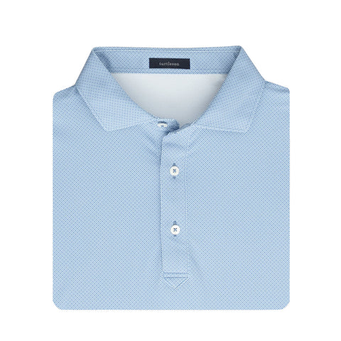 Clarence Mini Diamond Jacquard Performance Polo - Luxe Blue