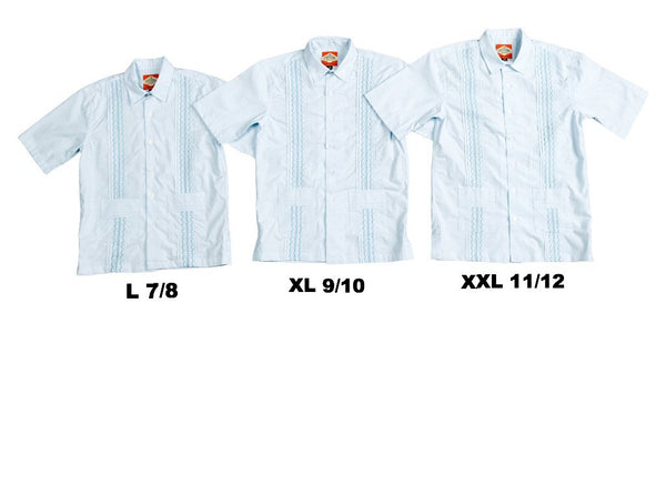 Monterey Boys Guayabera - Lagoon Blue