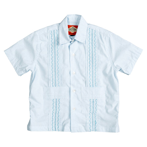 Monterey Boys Guayabera - Lagoon Blue
