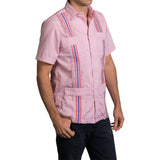 Guayabera Men's Shirt, Ole Miss Hemingway Mini Check Red, Mexican Shirts for Men 2