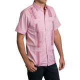 Guayabera Men's Shirt, Texas Tech Hemingway Mini Check Red, Mexican Shirts for Men 2