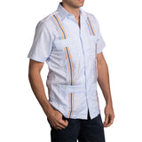 Guayabera Men's Shirt, Astros Hemingway Light Blue Mexican Shirts for Men 2