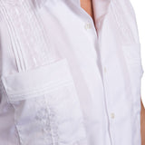 Havana Hemingway Pima Cotton Broadcloth Guayabera Shirts, Mexican Shirts for Men White 3