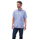 Carmel Hemingway Guayabera - Coral/Navy