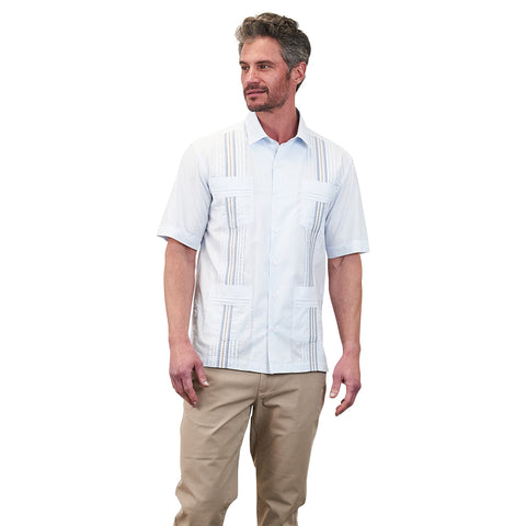 Panama Tailored Classic Guayabera - Blue