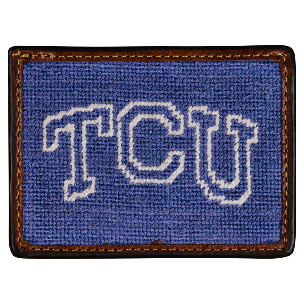 Smathers & Branson TCU Needlepoint Card Wallet