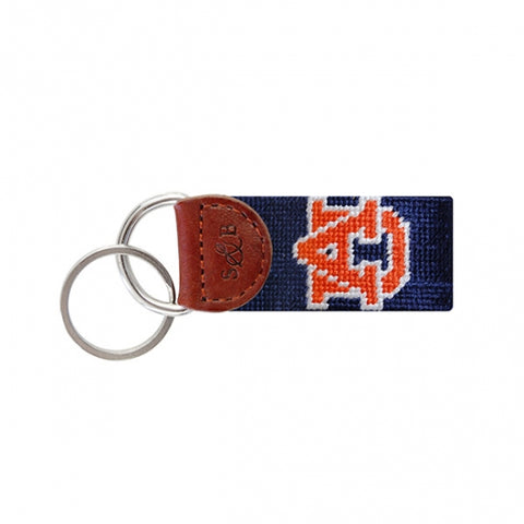 Auburn Needlepoint Key Fob - Navy