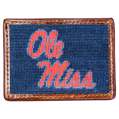 Ole Miss Needlepoint Card Wallet
