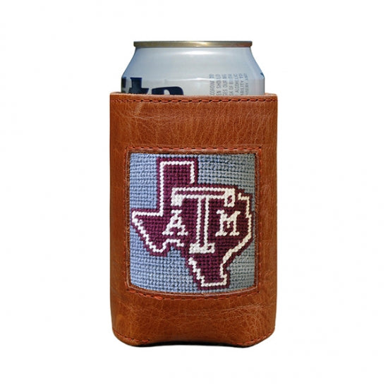 Texas A&M (State Logo) Needlepoint Can Cooler - Grey
