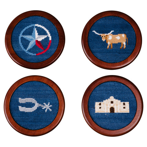 Texas Life Needlepoint Coaster Set