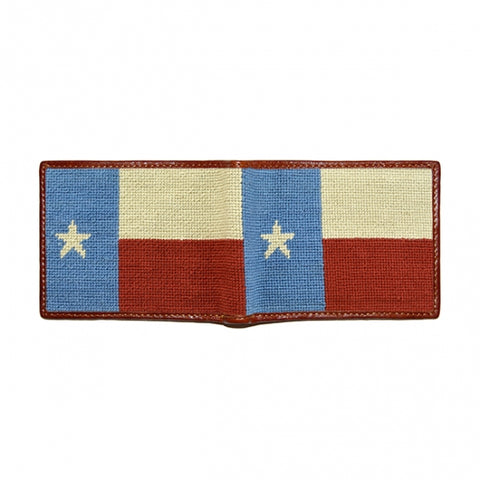 Vintage Texas Flag Needlepoint Bi-Fold Wallet