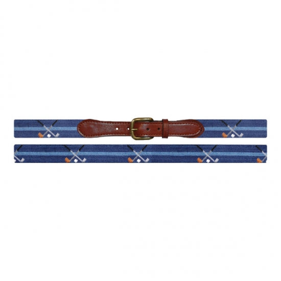 Smathers & Branson Crossed Clubs Needlepoint Belt