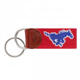 SMU Needlepoint Key Fob - Red